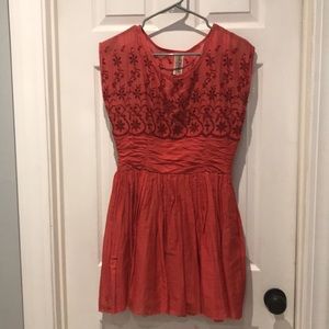 Free People orange eyelet dress SZ 4